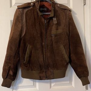 Vintage Members Only brown leather bomber jacket size 44 by Europe Craft